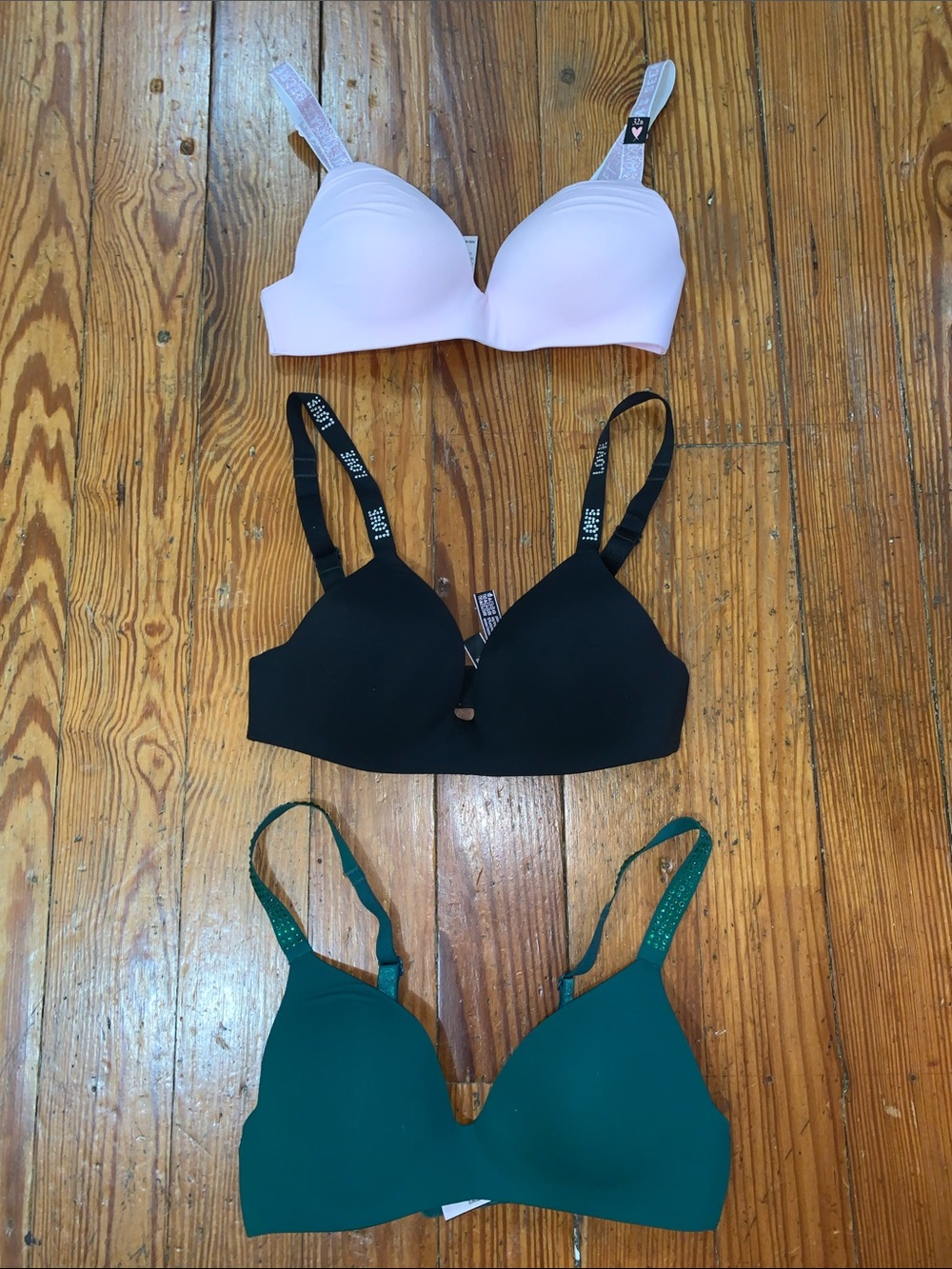 Victoria’s Secret Lightly Lined Wireless Embellished Strap Bras Bundle